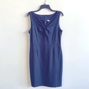 Banana Republic Navy Ponte Sheath Dress Twist Front Sz 12P